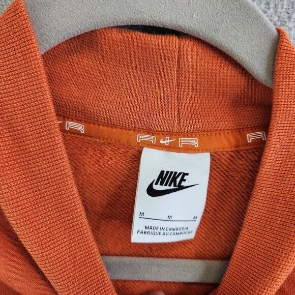 Nike Sweatshirt Womens M Orange Sportswear Air Fleece Mock Neck Hanorac Cropped - Picture 11 of 15